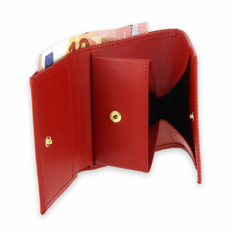 porte monnaie cuir a soufflet rouge 4