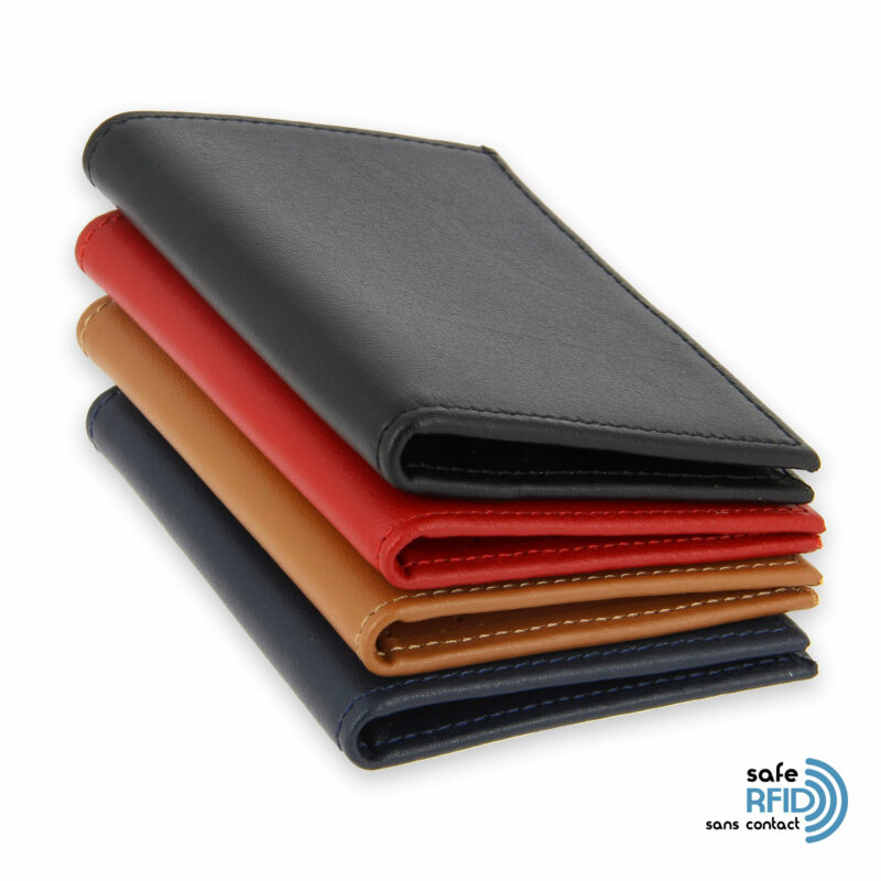 leather card holder 4 card banknote holder leather protection contactless card rfid 4colors