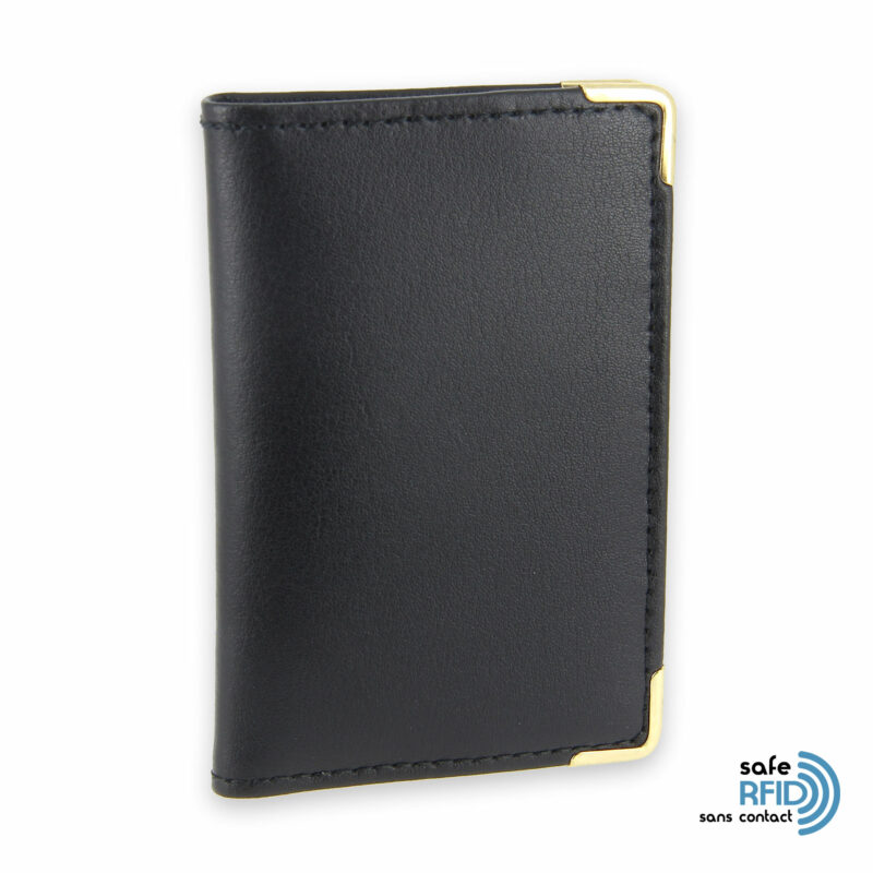porte cartes cuir noir protection carte sans contact rfid 2