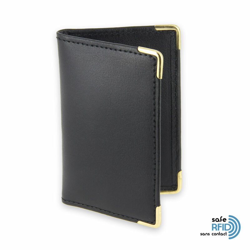 porte cartes cuir protection carte sans contact rfid noir 1