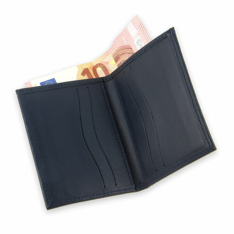 porte-cartes cuir 4 cartes porte-billets bleu marine cuir 4