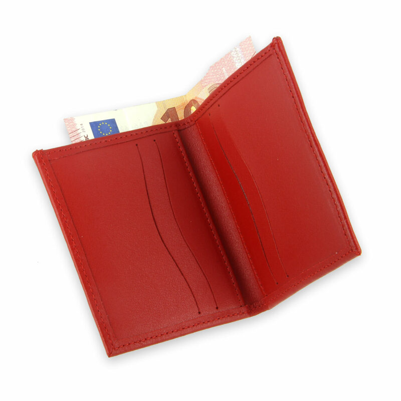 porte-cartes cuir 4 cartes porte-billets rouge cuir 4