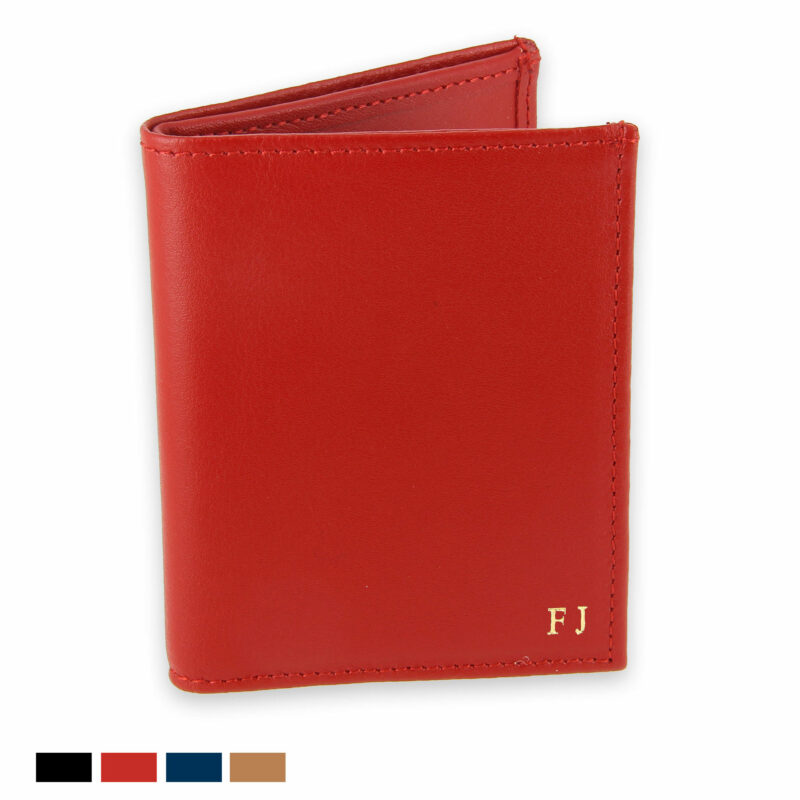 Porte carte 4 cartes Porte-billet rouge cuir