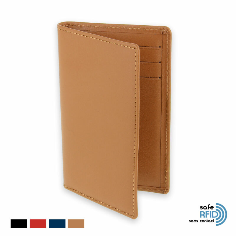 etui 6 cartes bancaires protection carte paiement-sans contact rfid beige gold