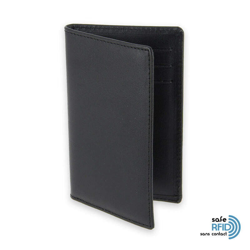 porte cartes 6 cartes cuir noir protection carte sans contact rfid 1