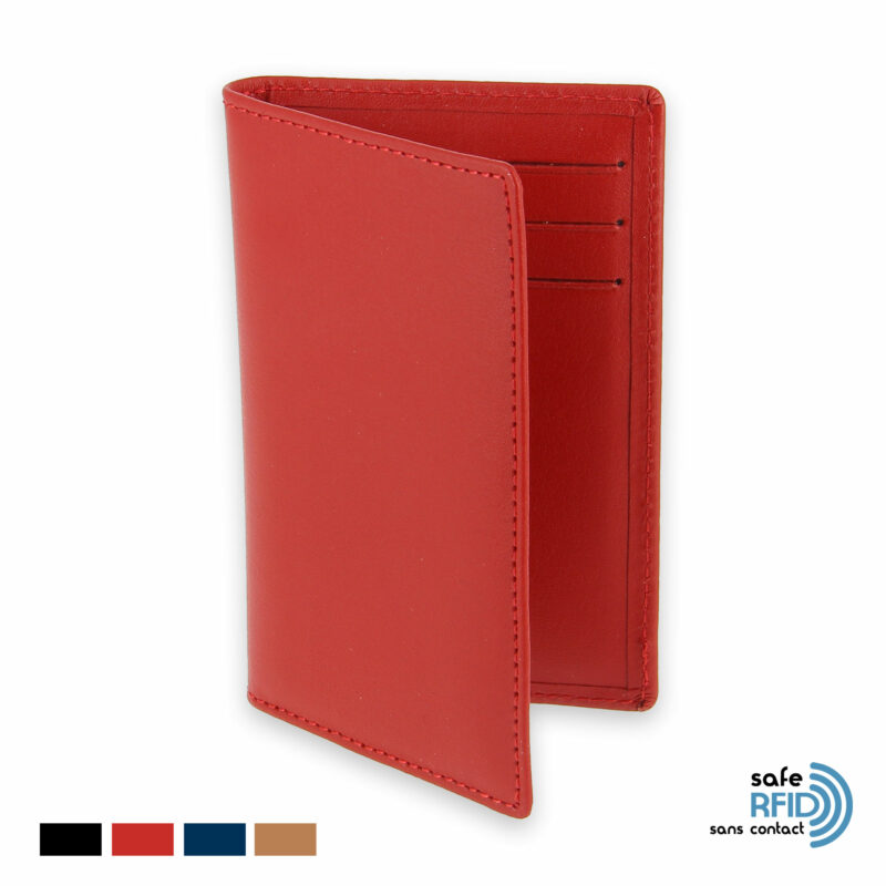 etui 6 cartes bancaires protection carte paiement sans contact rfid rouge