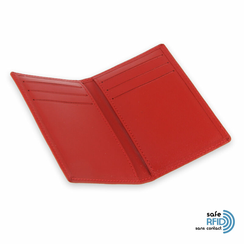 porte cartes 6 cartes cuir rouge protection carte sans contact rfid 3