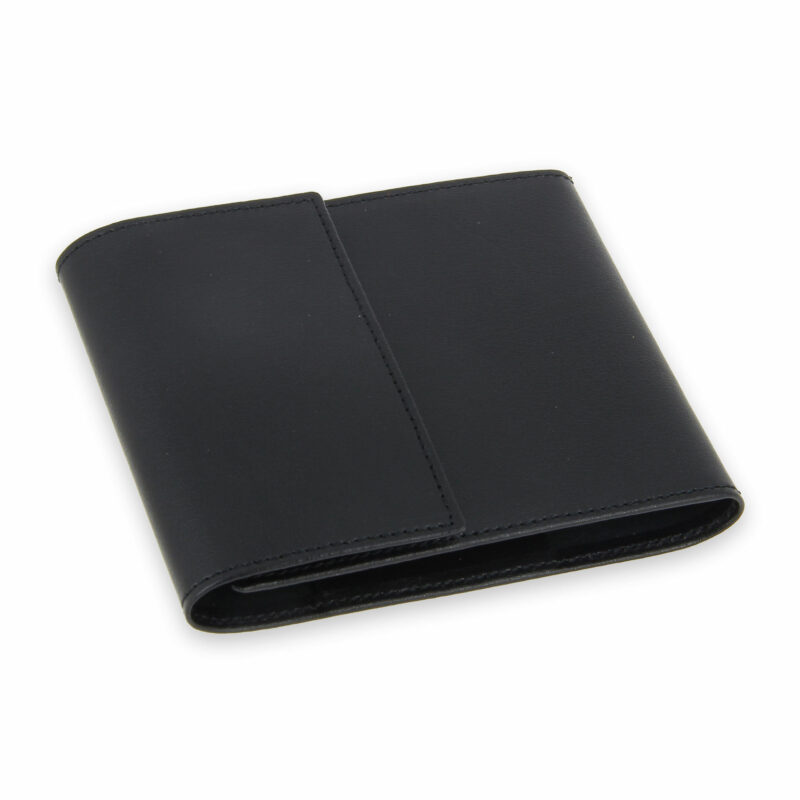 porte chequier pliable cuir noir 3 cartes talon gauche 2