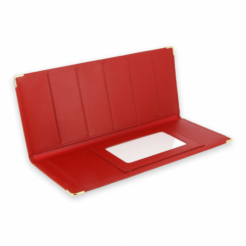 porte chequier cuir classique rouge talon gauche 3