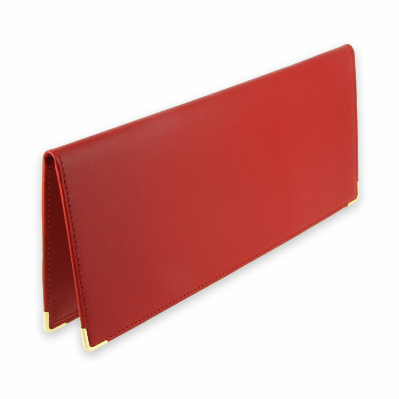 Porte chequier cuir classique rouge talon gauche 1