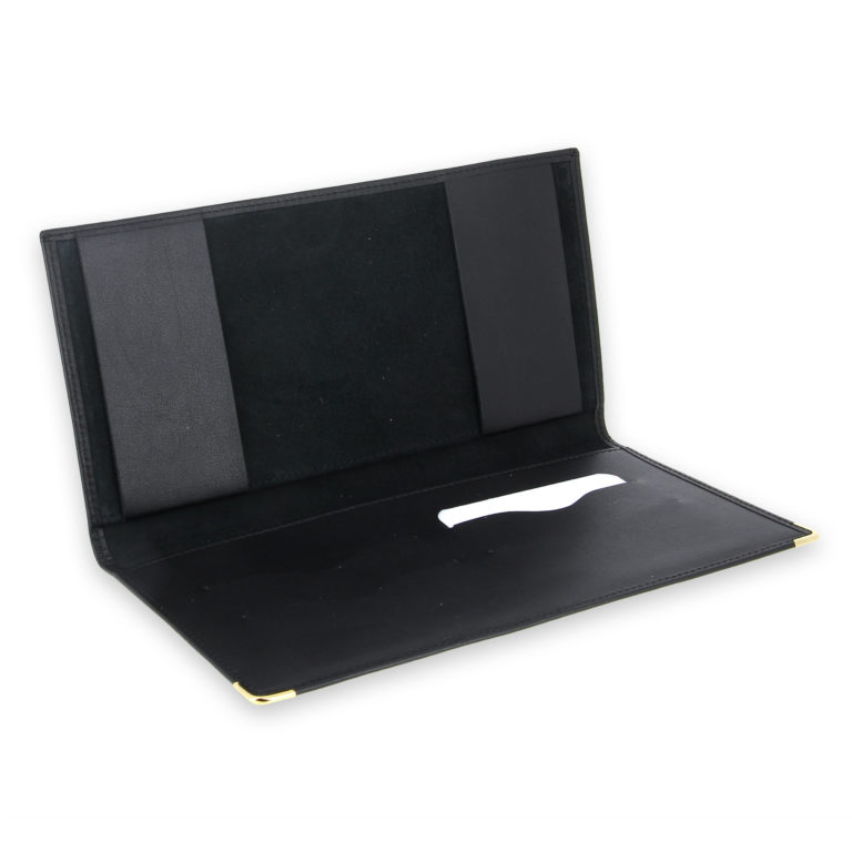 Porte Chéquier Long Syl'la En Cuir Noir - Format Long Talon Gauche - 4 Portes Cartes Et Porte Tickets