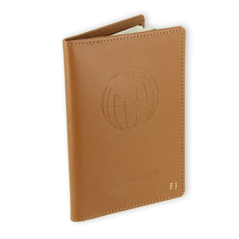 porte passeport cuir beige