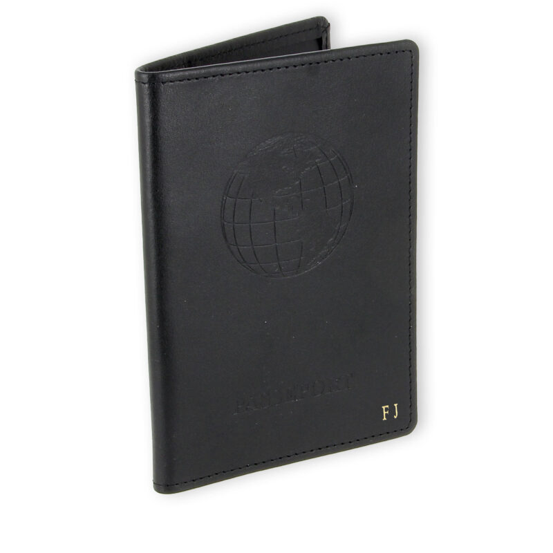 porte passeport cuir noir