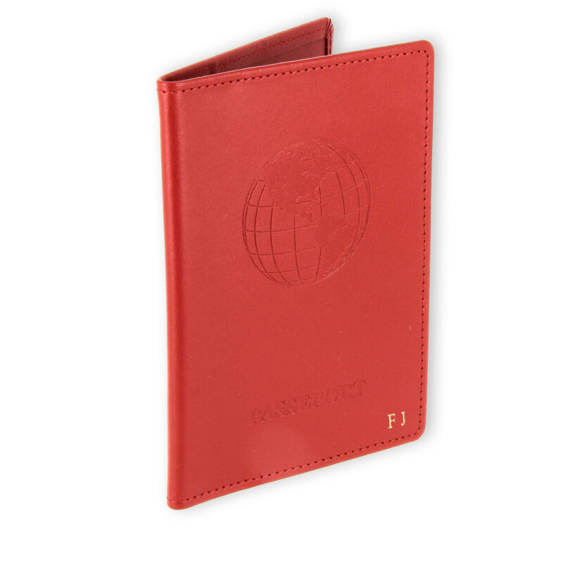 porte passeport cuir rouge