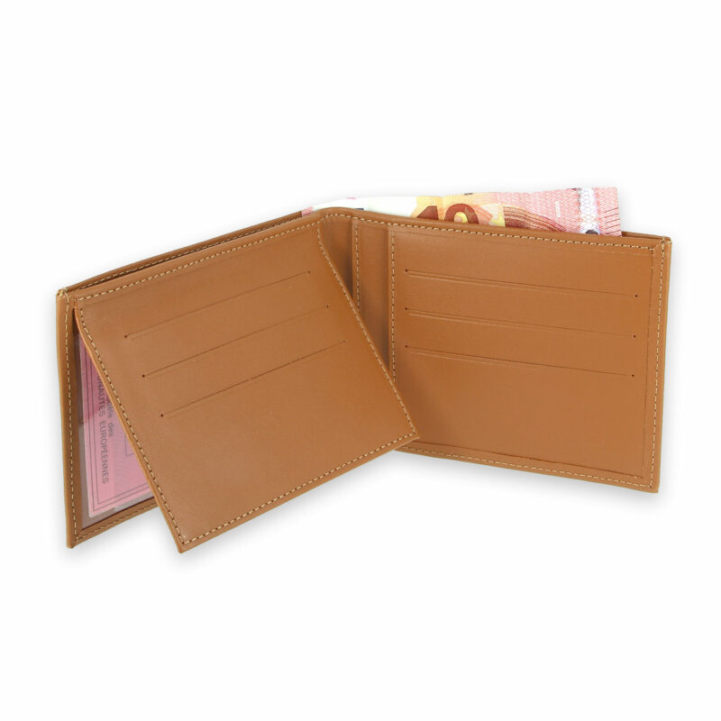 portefeuille cuir beige gold avec 6 cartes 4