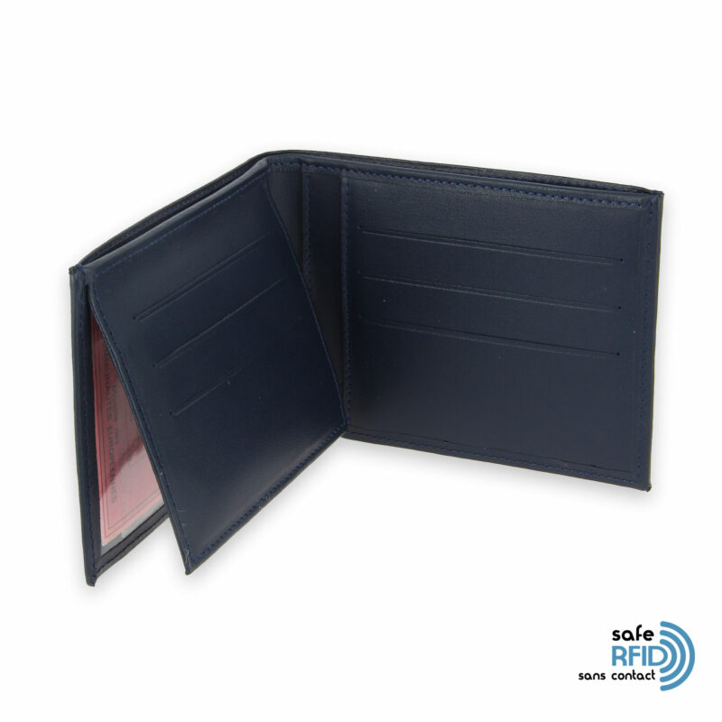 portefeuille cuir bleu marine avec 6 cartes 4 protection carte sans contact rfid