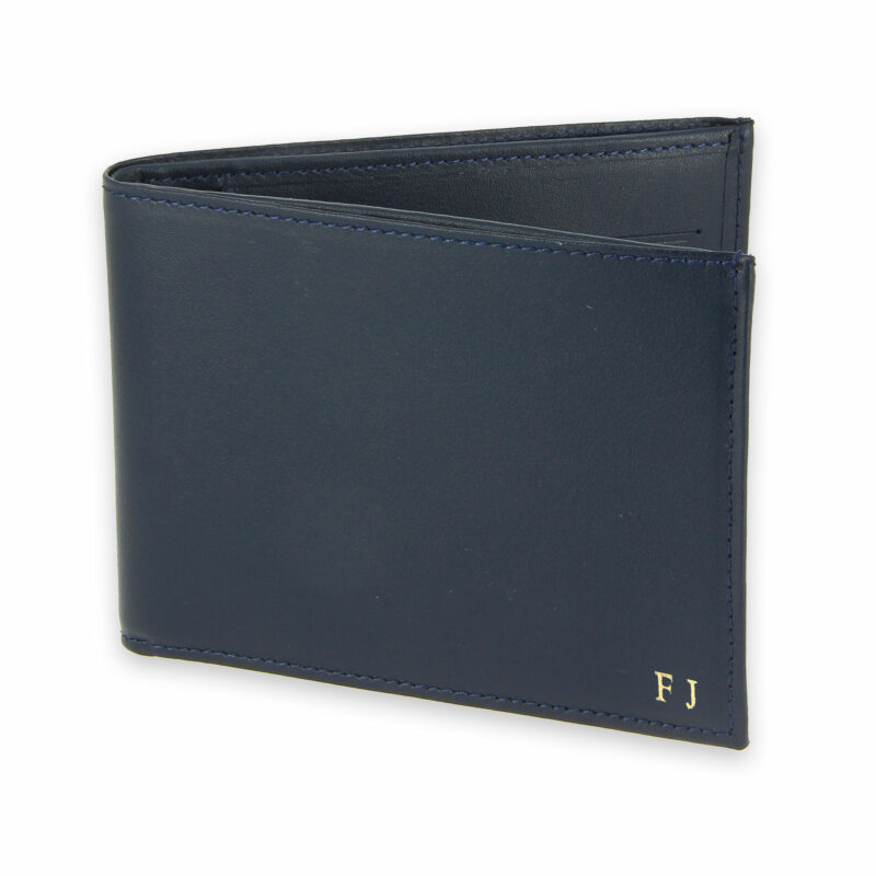 portefeuille cuir avec 6 cartes bleu