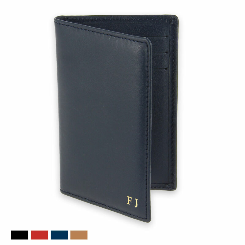Porte carte cuir bleu 6 cartes bancaires