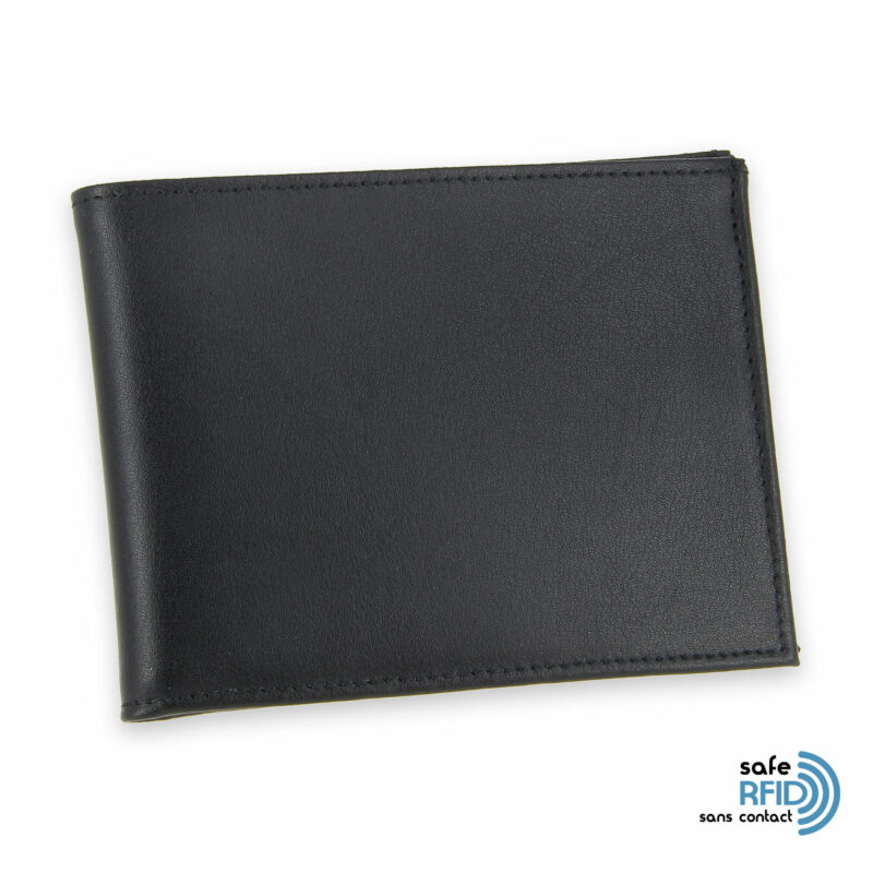 portefeuille cuir noir avec 6 cartes 2 protection carte sans contact rfid