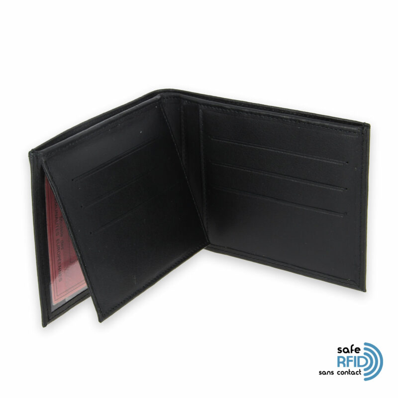 portefeuille cuir noir avec 6 cartes 4 protection carte sans contact rfid