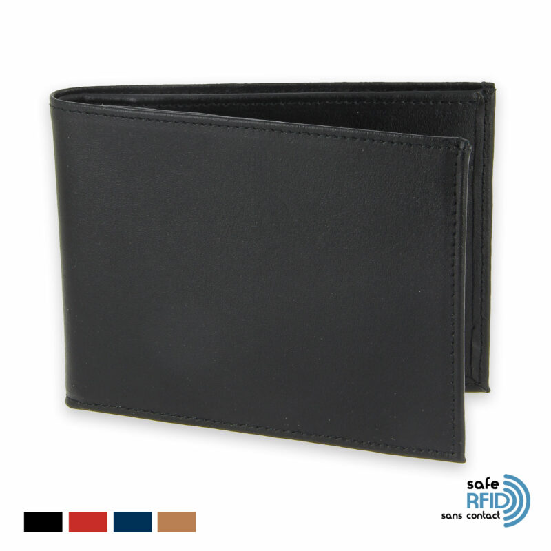 portefeuille protection stop rfid anti nfc 6 cartes noir init