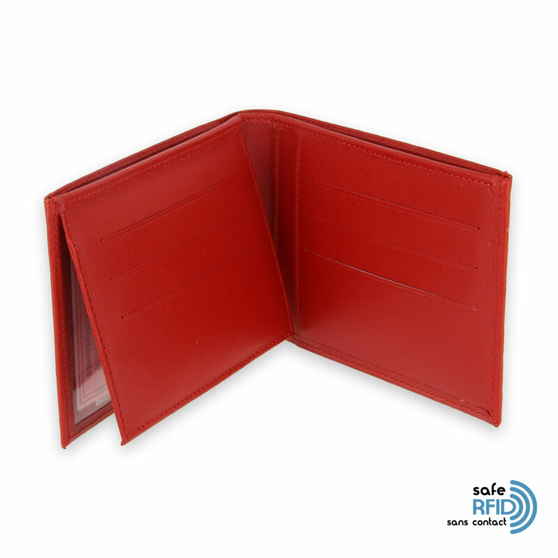 portefeuille cuir rouge avec 6 cartes 4 protection carte sans contact rfid