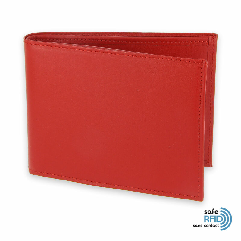 portefeuille cuir rouge avec 6 cartes 2 protection carte sans contact rfid