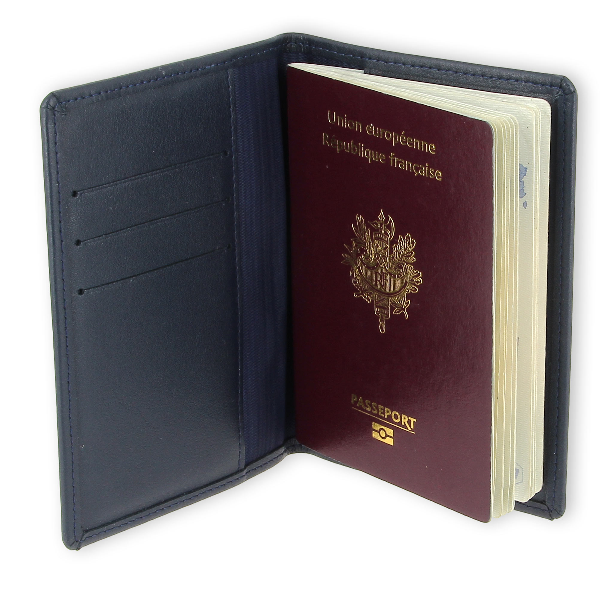 Porte-passeport, fentes pour carte de titulaire de passeport, couverture de  passeport mignonne pour femmes / hommes, portefeuille de voyage étanche  Rfid bloquant (denim Blue New)