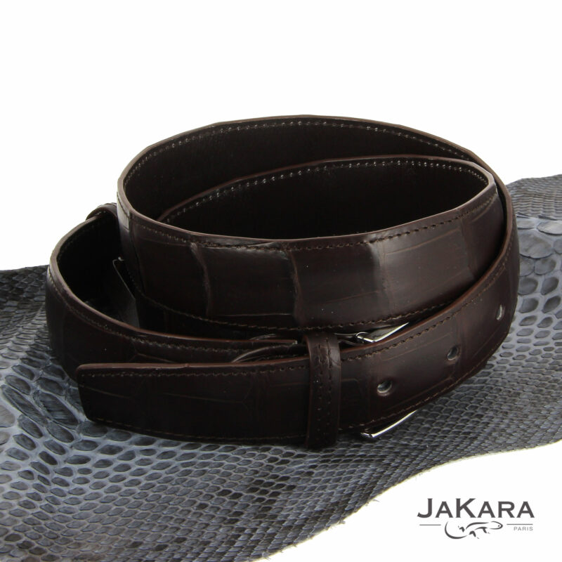 Ceinture croco marron 5