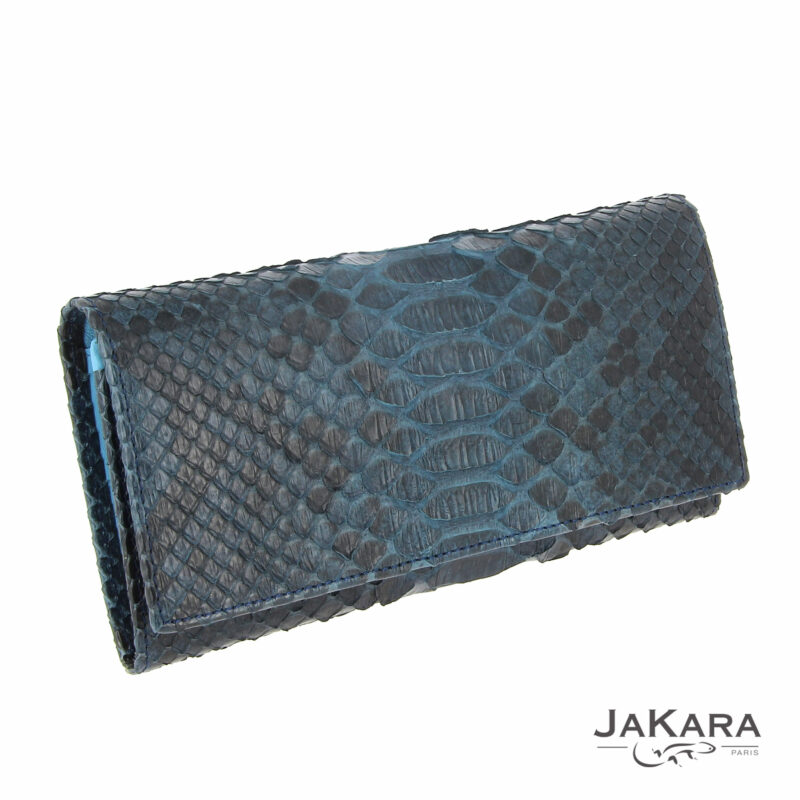 pochette python femme bleu cuir 4