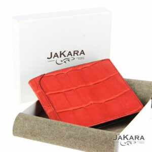 Portefeuille Femme Osprey Rouge Simili Cuir Croco - Fermeture Éclair - Porte-Monnaie Billets Cartes
