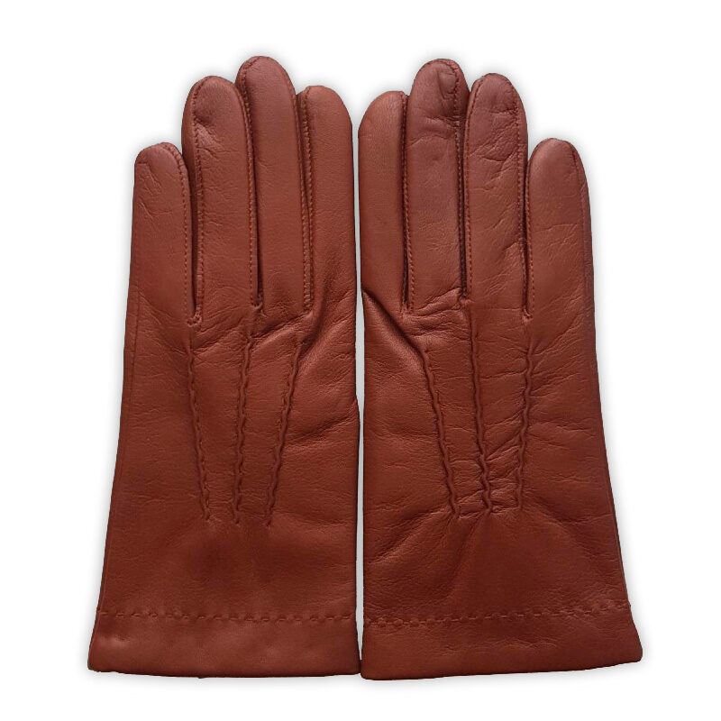 Gants en cuir Homme - Qualité Premium %100 Cuir de mouton - Cognac